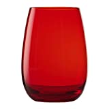 STÖLZLE LAUSITZ Vasos ELEMENTS 465ml Rojo I Juego de 6 vasos I Juego de vasos aptos para lavavajillas I irrompibles I Vasos universales para agua, zumo, whisky